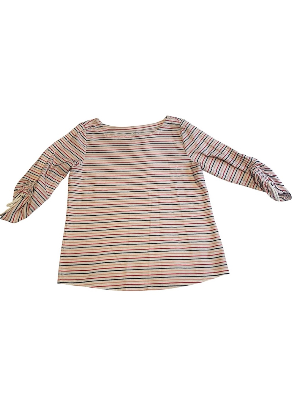 Talbots Striped Tie-Sleeve Women’s Top - Pink/Black